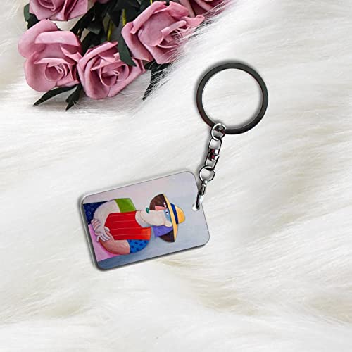 Desconocido MDF Key Ring Amado impresión Watercolor Abstract