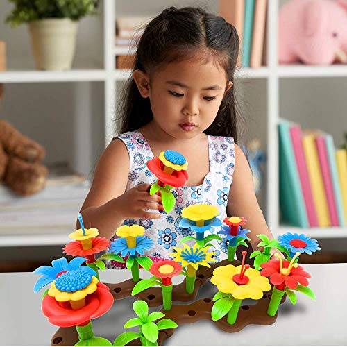 Desire Deluxe Flores Juguete para Niñas, 104 PCS Jardín Flores Playset Regalos, Juego Creativos de Construcción de Floral para Niñas y Niños de 3-6 años