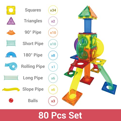 Desire Deluxe Kit Bloques de Construcción Magnéticos para Niños y Niñas de 3 4 5 6 y 7 Años Correr Bola - Juguete Educativo con Figuras Geométricas para Desarrollar la Creatividad de Sus Pequeños