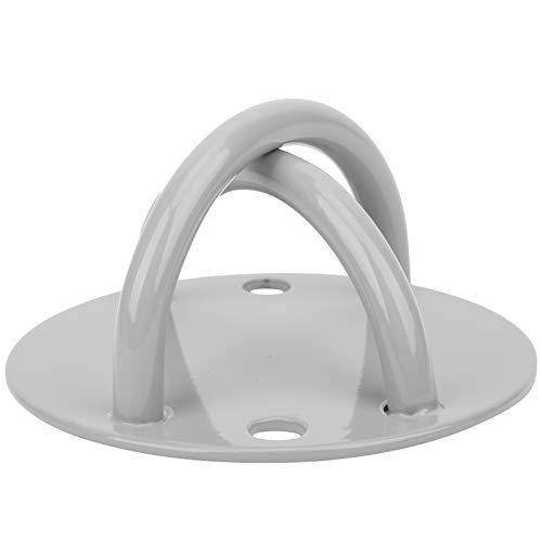 DFKEA Soporte de Carga Yoga aéreo Placa Fija Hebilla Hamaca Columpio Bolsa de Arena Gancho para Colgar Placa Plata Blanco