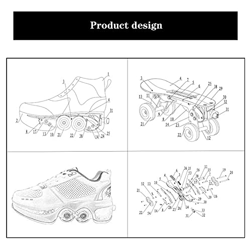 DHTOMC Patines De 4 Ruedas,niña Patines De 4 Ruedas Patines en Línea para Niños Yadolescentes con Luz Diversión Extensible Roller Blades para Niños y Niñas,EUR34