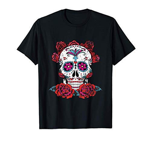 Dia De Los Muertos, Day of the Dead Retro Sugar Skull Design Camiseta