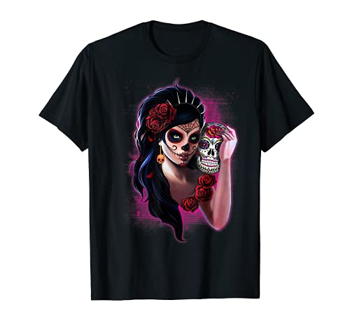 Día de los Muertos La Catrina Day of the Dead Sugar Skull Camiseta