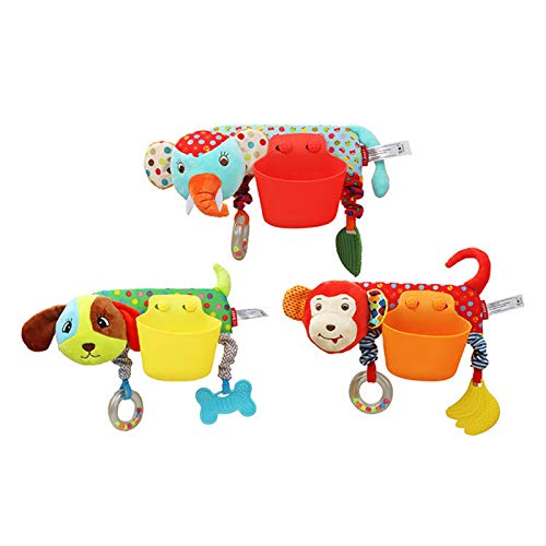 Dibiao Cochecito Bolsa Organizadora Cama de Bebé Juguete de Peluche Colgante de Barra Transversal Decoración Infantil Cochecitos Juguetes De Cuna para Niños Niñas 4.7X7.4X118in