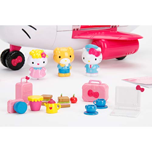 Dickie - Hello Kitty Avión con figuras, apertura de techo, incluye 3 figuras y 20 accesorios (Dickie 253248000)