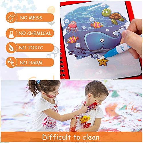 Diealles Shine Magic Water Drawing Book Colores Magicos con Agua con Magic Pen Tablero de Pintura niños pequeños Regalo Juguete, Animal