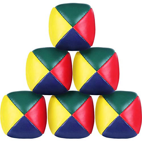 DILISEN Juego de 6 Piezas de Pelotas de Malabares para Principiantes, Mini Bolas de Malabares de Calidad, Durable, Suave para Niños Niñas y Adultos, Multicolor