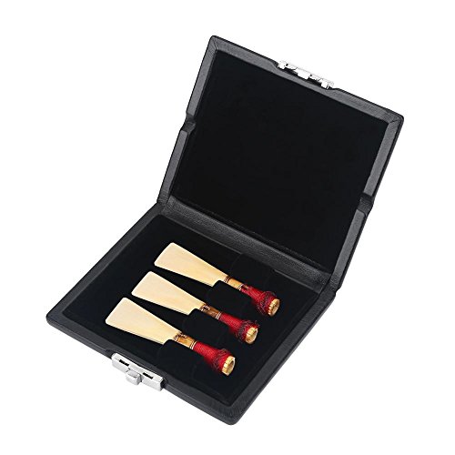 Dilwe Reed Oboe, Cuero de PU Oboe Bassoon Caso Box para 3Pcs Reeds