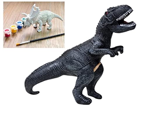 Dinosaurio con Sonido Aterrador 40cm de Cabeza a la Cola Realista World Jurassic Park y de Regalo un Dinosaurio para ensamblar y Pintar Juguetes para niña