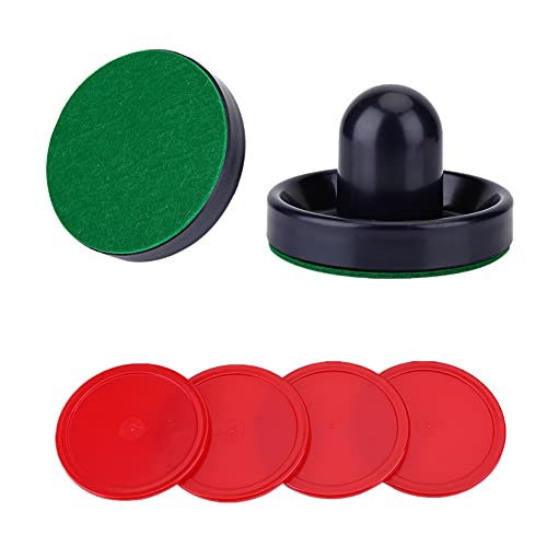 Dioche Juego Hockey Aire para Mesa, 2pcs Empujadores + 2pcs Charpies + 4 pcs Pucks, Niños y Adultos Favores Fiesta Cumpleaños Rellenos Bolsas Fiest