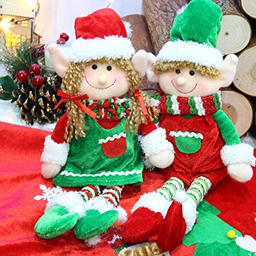 Dirgee 2 unids Elfos de Navidad Peluche Adorable niño y niña Navidad Dolls Dolls Ornamentos Colgantes Santa Helper Niños Decoraciones Regalos, 10 (Color : Style 1)