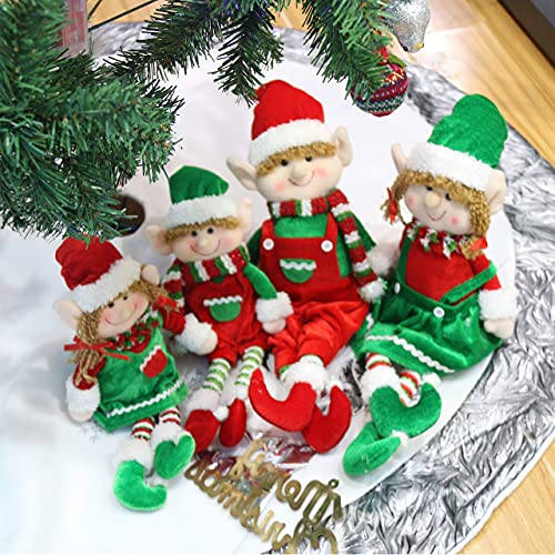 Dirgee 2 unids Elfos de Navidad Peluche Adorable niño y niña Navidad Dolls Dolls Ornamentos Colgantes Santa Helper Niños Decoraciones Regalos, 10 (Color : Style 1)