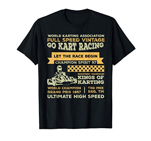 Diseño retro antiguo inspirado en los karts de carreras. Camiseta