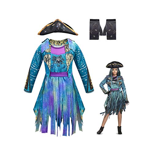 Disfraz de Descendants 3 para niña: Mal | Audrey | Disfraces UMA Deluxe Dress Up Onesies Kids Evie Halloween Cosplay Outfits