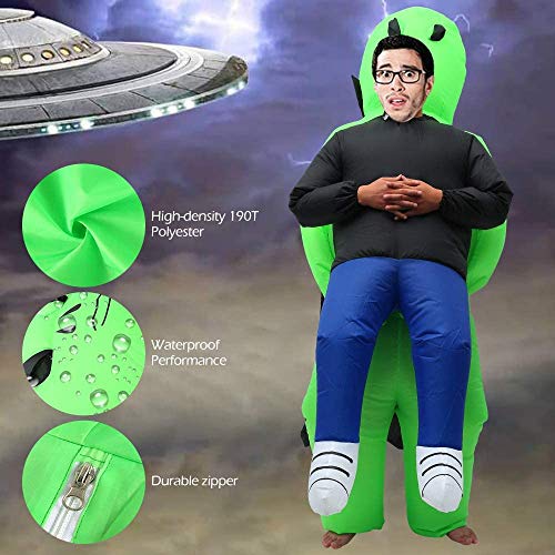 Disfraz hinchable de Alien, disfraz de Halloween, color verde, disfraz de Carry Me para hombre, disfraz cosplay, disfraz de Halloween, fiesta, joya de mesa, casa y jardín (niños)