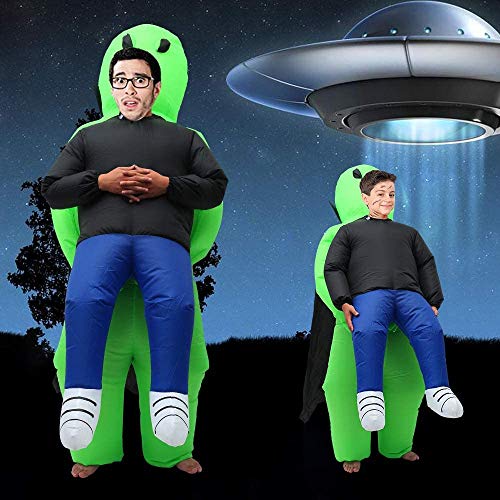 Disfraz hinchable de Alien, disfraz de Halloween, color verde, disfraz de Carry Me para hombre, disfraz cosplay, disfraz de Halloween, fiesta, joya de mesa, casa y jardín (niños)