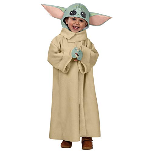 Disfraz infantil de Star Wars Yoda de Yoda Jedi Master Alien Cos de juego de rol (sombrero + ropa, S (3 a 5 años))