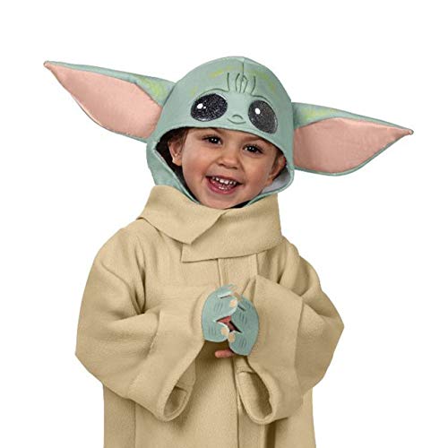 Disfraz infantil de Star Wars Yoda de Yoda Jedi Master Alien Cos de juego de rol (sombrero + ropa, S (3 a 5 años))