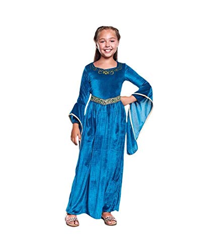 Disfraz Princesa Vikinga Medieval Niña【Tallas Infantiles de 3 a 12 años】[Talla 5-6 años] Disfraz Niña Carnaval Histórico Vestido Medieval Aterciopelado Mangas Acampanadas Desfiles Teatro Actuaciones