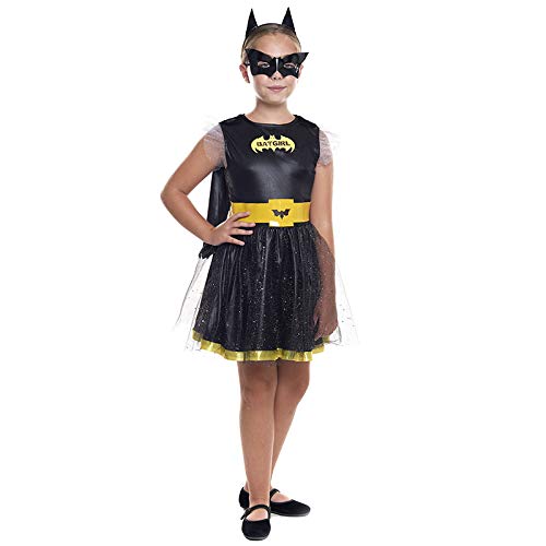 Disfraz Superheroína Niña Bat Girl Murciélago【Tallas Infantiles de 3 a 12 años】[Talla 5-6 años] | Disfraces Niñas Superhéroes Carnaval Halloween Regalos Niños Cosplay Cómics