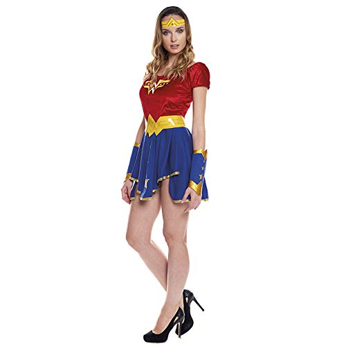 Disfraz Superheroína Wonder Girl Mujer【Tallas Adulto S a L】[Talla L] | Disfraces Mujer Superhéroes Carnaval Halloween Regalos Chicas Cosplay Cómics