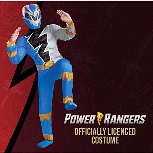 Disguise Disfraz Power Ranger Niño Dino Fury Azul, Disfraz Superhéroe Niño Disponible en Talla L