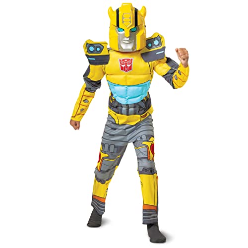 Disguise Disfraz Transformers Niño Bumblebee Músculoso, Disfraz Carnaval Niño Disponible en Talla M