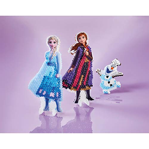 Disney Frozen II - Juego de manualidades con cuentas para planchar: diseño con más de 1300 cuentas de colores en 2 planchas para planchar de Anna & Elsa y Olaf