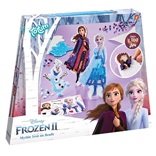 Disney Frozen II - Juego de manualidades con cuentas para planchar: diseño con más de 1300 cuentas de colores en 2 planchas para planchar de Anna & Elsa y Olaf