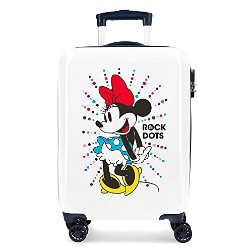 Disney Minnie Magic Maleta de cabina Blanco 37x55x20 cms Rígida ABS Cierre combinación 34L 2,6Kgs 4 Ruedas dobles Equipaje de Mano