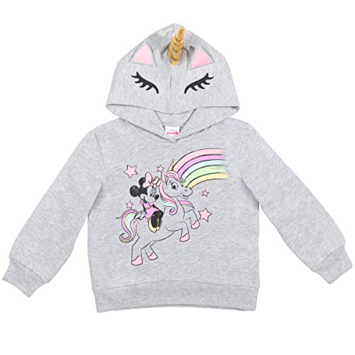 Disney Minnie Mouse Costume Fleece Pullover Sudadera Con Capucha Orejas Gris, Gris, 24 meses