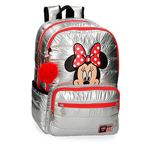 Disney Minnie My Pretty Bow Mochila Escolar Doble Compartimento Gris 32x44x17 cms Poliéster 23,94L