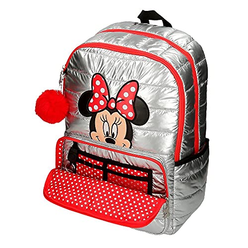 Disney Minnie My Pretty Bow Mochila Escolar Doble Compartimento Gris 32x44x17 cms Poliéster 23,94L