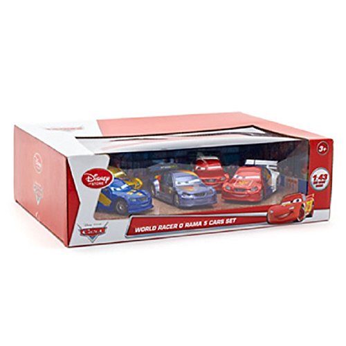 Disney Pixar Cars 2 Exclusive 1:43 Max O Rama Cars Die Cast - 5 Cars - Australian Racer (Mark "Frosty Winterbottom) - German Racer (Max Schnell) - Russian Racer (Vitaly Petrov) - México Racer (Memo Rojas Jr.) - Swedish Racer (Jan Nilsson)