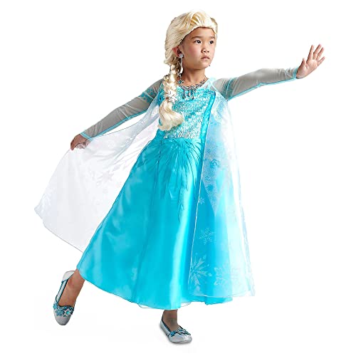 Disney Store Elsa - Disfraz de Frozen para niños, cumpleaños, cosplay, Halloween, fiesta, carnaval, edad 5-6 años