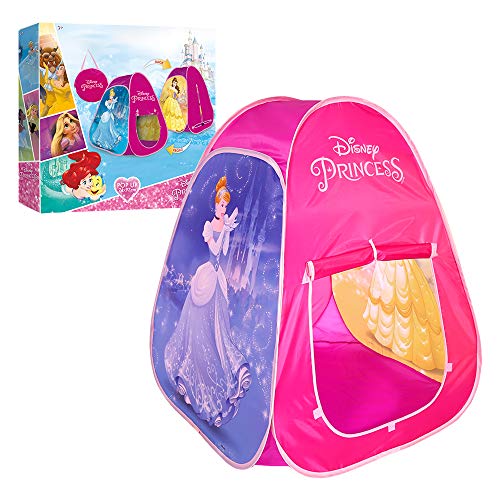 Disney - Tienda de princesas para Niñas Niños Juguetes niños 3 años Tienda Pop Up Casitas infantiles tela con bolsa de transporte Diseño automontable Princesas Disney