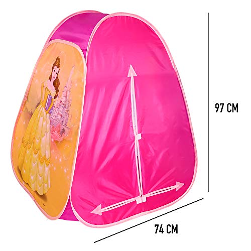 Disney - Tienda de princesas para Niñas Niños Juguetes niños 3 años Tienda Pop Up Casitas infantiles tela con bolsa de transporte Diseño automontable Princesas Disney