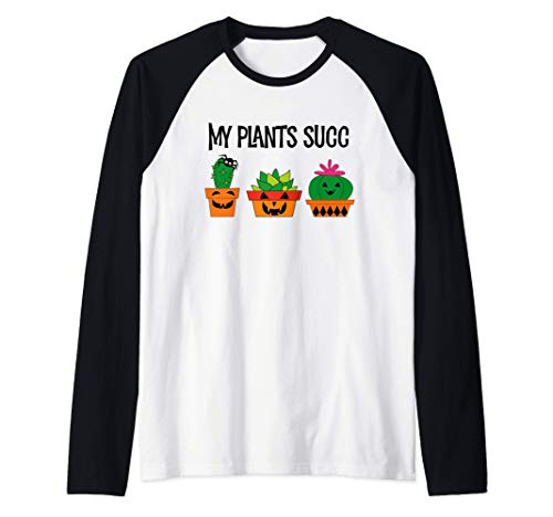 Divertido disfraz de cactus para niños de regalo suculento Camiseta Manga Raglan