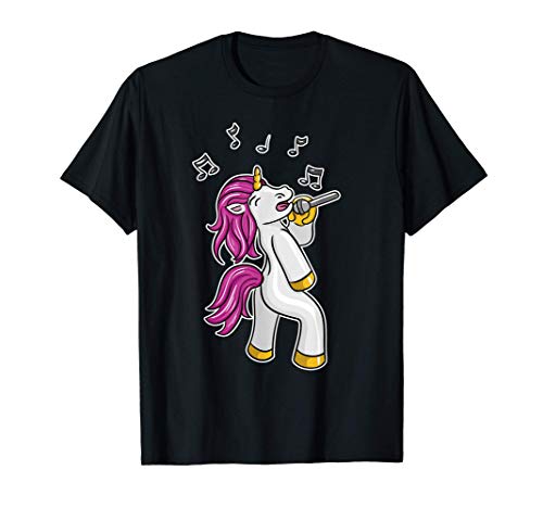 Divertido Unicornio Amante del karaoke Cantante Regalo Camiseta