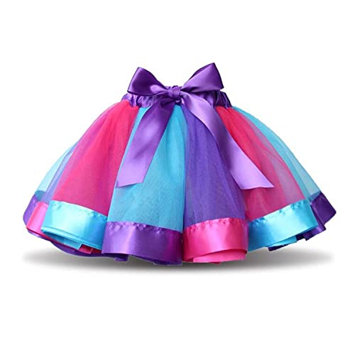 DIXIUZA Disfraz para Niñas Diadema Unicornio Floral con Oreja y Falda Tutú Vestido de Arco Iris Disfraz