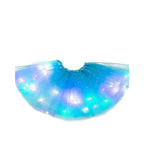 DIXIUZA Falda tutú para niñas, disfraz de princesa con diadema de unicornio para fiesta de baile y carnaval, azul,