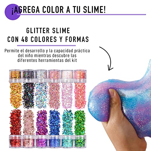 DIY Slime Kit 115 PCS 23 Colores. Slime para Niñas y Niños. Juego de Manualidades y Bricolaje para Niños. Juguetes Creativos para Niñas. Masas Viscosas Moldeables y Purpurina.