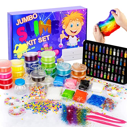 DIY Slime Kit 115 PCS 23 Colores. Slime para Niñas y Niños. Juego de Manualidades y Bricolaje para Niños. Juguetes Creativos para Niñas. Masas Viscosas Moldeables y Purpurina.