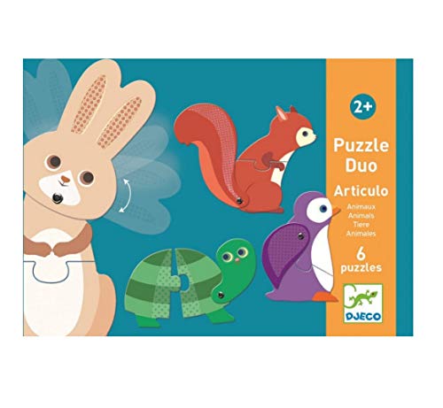 DJECO Puzzle dúo Articulo Animales (38175), Multicolor (1)