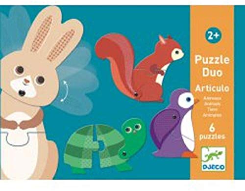 DJECO Puzzle dúo Articulo Animales (38175), Multicolor (1)