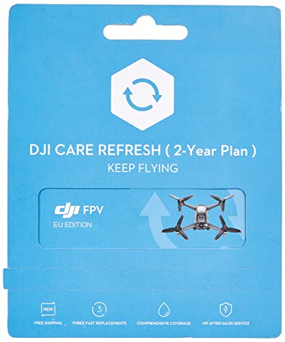 DJI FPV Care Refresh 2 años, DJI FPV, Hasta tres reemplazos en 24 meses, Soporte rápido, Cobertura contra accidentes y daños por agua, Activado en 48 horas