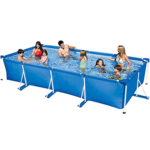 DJLOOKK Piscinas de Gran tamaño con Marco, Juego de Piscina Extragrande sobre el Suelo con Tela y Cubierta para el Suelo, Piscina Infantil Familiar con Juguetes para niños,220x150x60cm