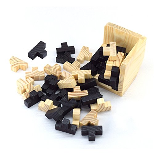 DMZK Juego Puzzle Madera Cubo 3D Rompecabezas para niños y Adultos