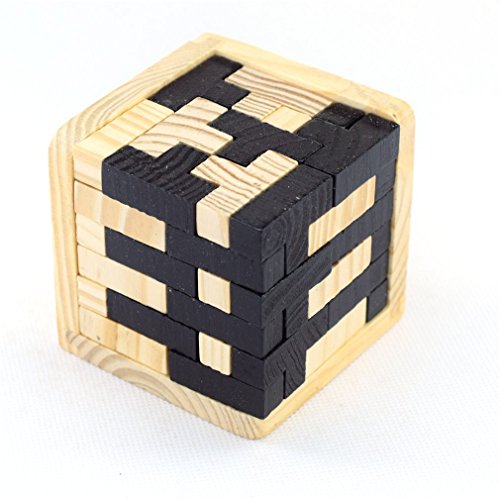 DMZK Juego Puzzle Madera Cubo 3D Rompecabezas para niños y Adultos