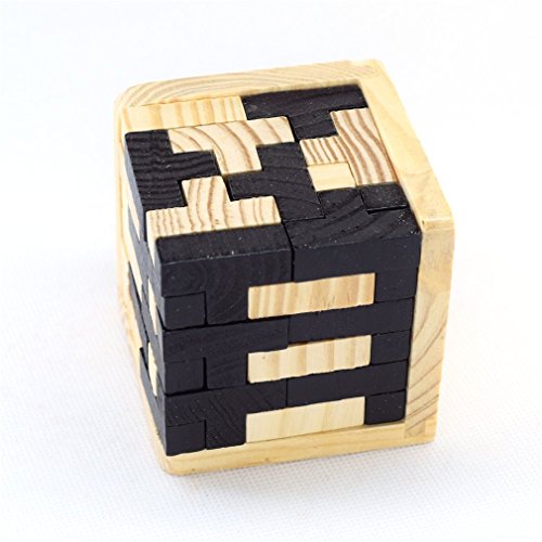 DMZK Juego Puzzle Madera Cubo 3D Rompecabezas para niños y Adultos